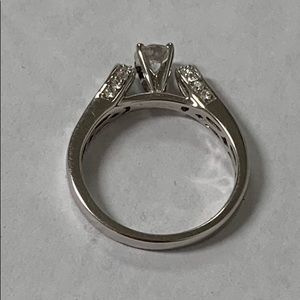 14k white gold natural diamond engagement ring